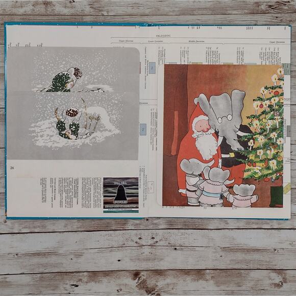 Babar and Father Christmas Altered Book Journal, Recycled Diary - Picture 8 of 16